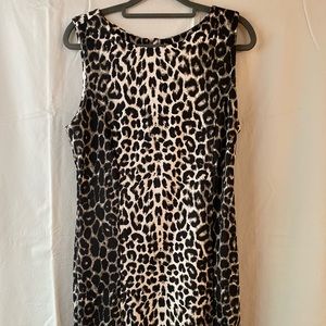 Aqua leopard shift dress